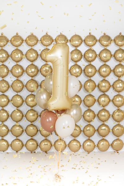 Folija balons Cipars '1', 86 cm, zelts (Foil Balloon Number '1', gold)