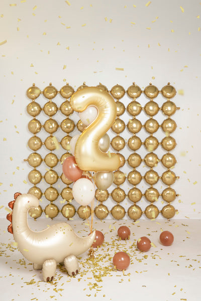 Folija balons Cipars '2', 86 cm, zelts (Foil Balloon Number '2', gold)