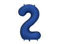 Folija balons Cipars '2', 86cm, tumši zils (Foil Balloon Number '2', navy)
