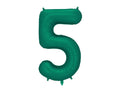 Folija balons Cipars ''5'', 86cm, Bottle zaļš (Foil Balloon Number '', Bottle Green)