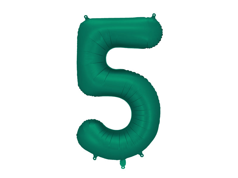 Folija balons Cipars ''5'', 86cm, Bottle zaļš (Foil Balloon Number '', Bottle Green)
