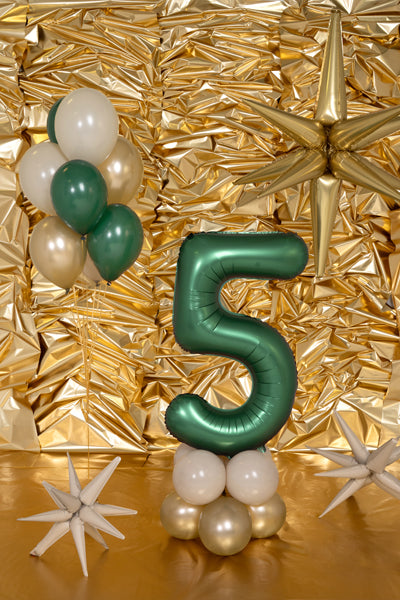 Folija balons Cipars ''5'', 86cm, Bottle zaļš (Foil Balloon Number '', Bottle Green)