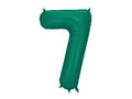 Folija balons Cipars ''7'', 86cm, Bottle zaļš (Foil Balloon Number '', Bottle Green)