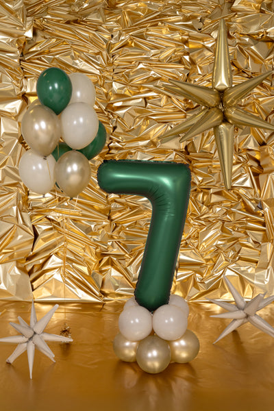 Folija balons Cipars ''7'', 86cm, Bottle zaļš (Foil Balloon Number '', Bottle Green)