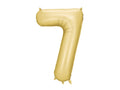 Folija balons Cipars '7', 86 cm, zelts (Foil Balloon Number '7', gold)