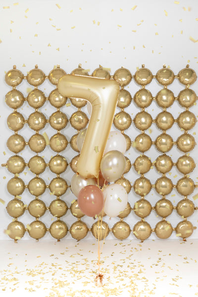 Folija balons Cipars '7', 86 cm, zelts (Foil Balloon Number '7', gold)