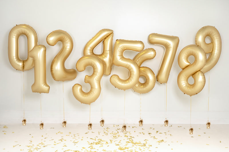 Folija balons Cipars '7', 86 cm, zelts (Foil Balloon Number '7', gold)