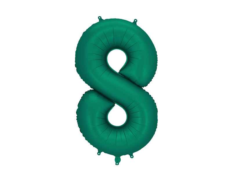 Folija balons Cipars ''8'', 86cm, Bottle zaļš (Foil Balloon Number '', Bottle Green)
