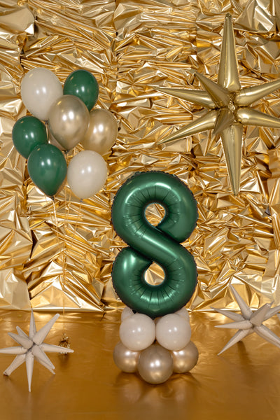 Folija balons Cipars ''8'', 86cm, Bottle zaļš (Foil Balloon Number '', Bottle Green)