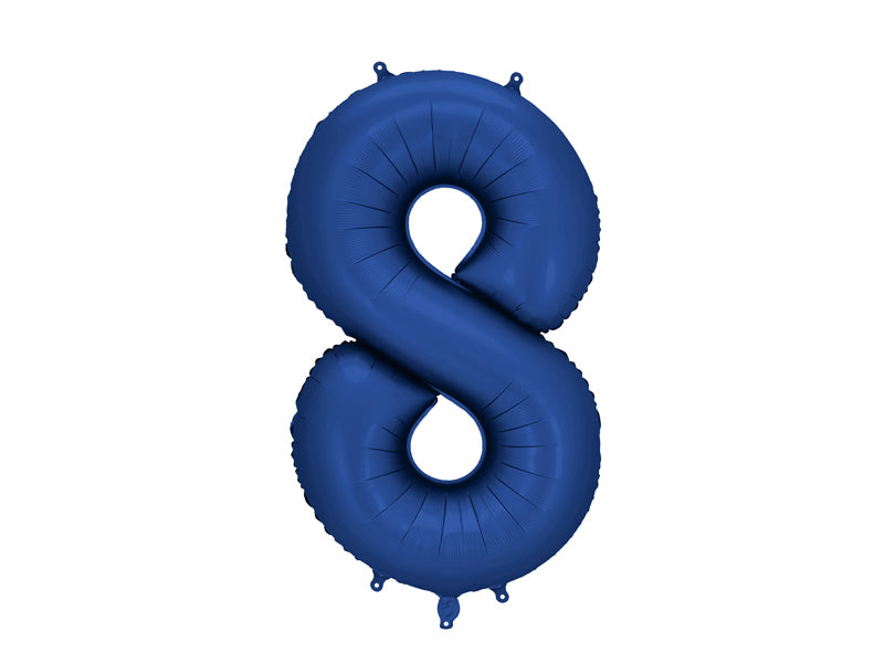 Folija balons Cipars '8', 86cm, tumši zils (Foil Balloon Number '8', navy)