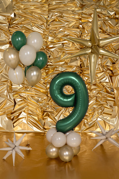 Folija balons Cipars ''9'', 86cm, Bottle zaļš (Foil Balloon Number '', Bottle Green)