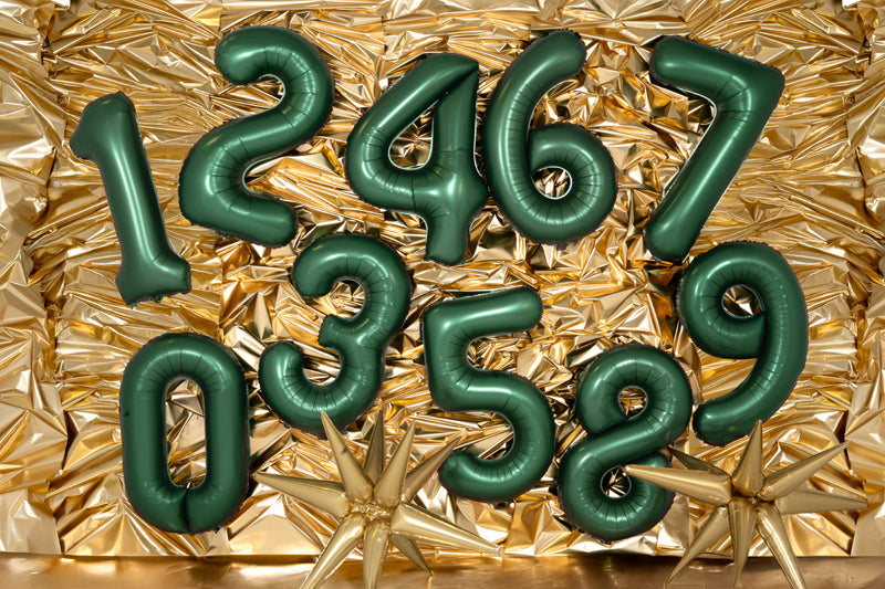 Folija balons Cipars ''9'', 86cm, Bottle zaļš (Foil Balloon Number '', Bottle Green)
