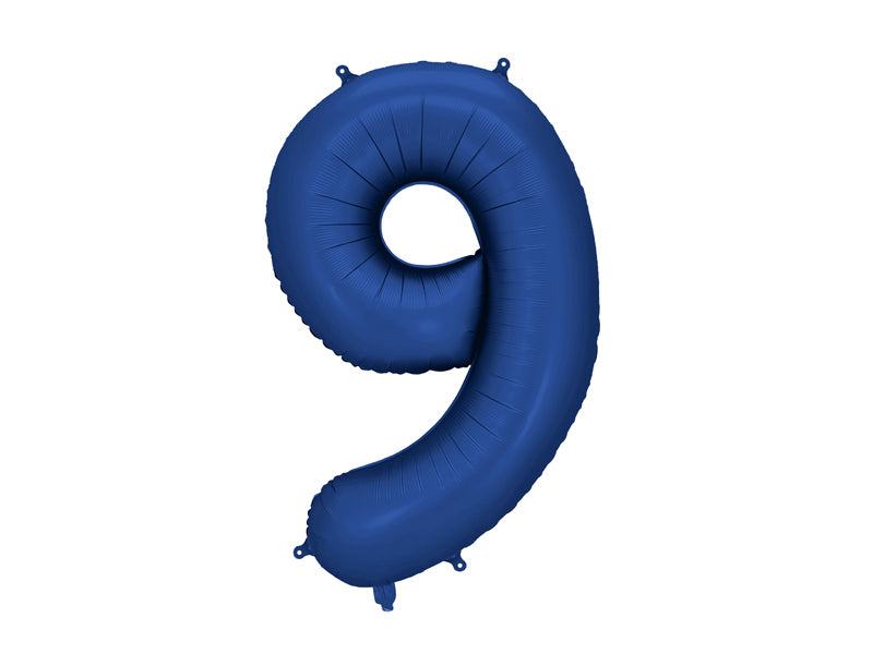Folija balons Cipars '9', 86cm, tumši zils (Foil Balloon Number '9', navy)