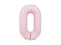 Folija balons Cipars ''0'', 86cm, light rozā (Foil Balloon Number '', light pink)