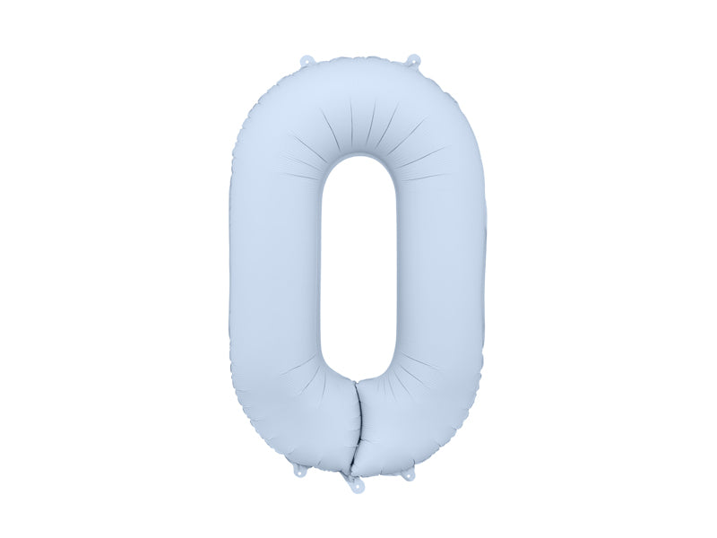 Folija balons Cipars ''0'', 86cm, misty zils (Foil Balloon Number '', misty blue)