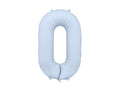 Folija balons Cipars ''0'', 86cm, misty zils (Foil Balloon Number '', misty blue)