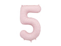 Folija balons Cipars ''5'', 86cm, light rozā (Foil Balloon Number '', light pink)