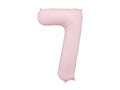 Folija balons Cipars ''7'', 86cm, light rozā (Foil Balloon Number '', light pink)