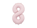 Folija balons Cipars ''8'', 86cm, light rozā (Foil Balloon Number '', light pink)