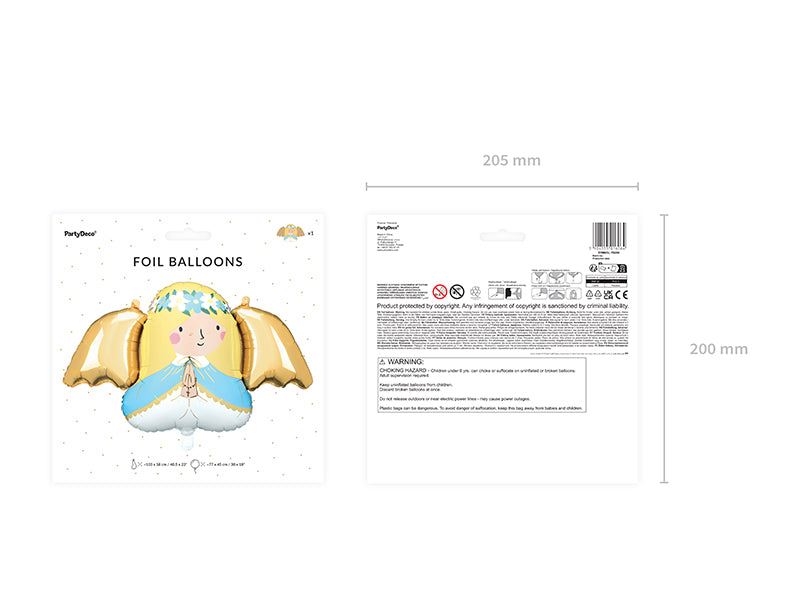 Folija balons Angel,103x58 cm, dažādas krāsas (Foil balloon Angel, mix)