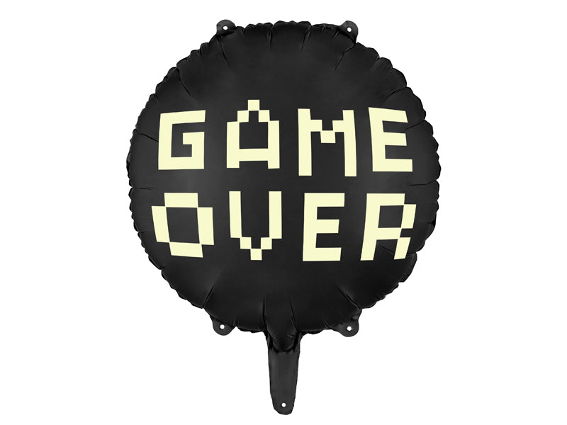 Folija balons Gamer over, 45 cm, melns (Foil balloon Gamer over, black)