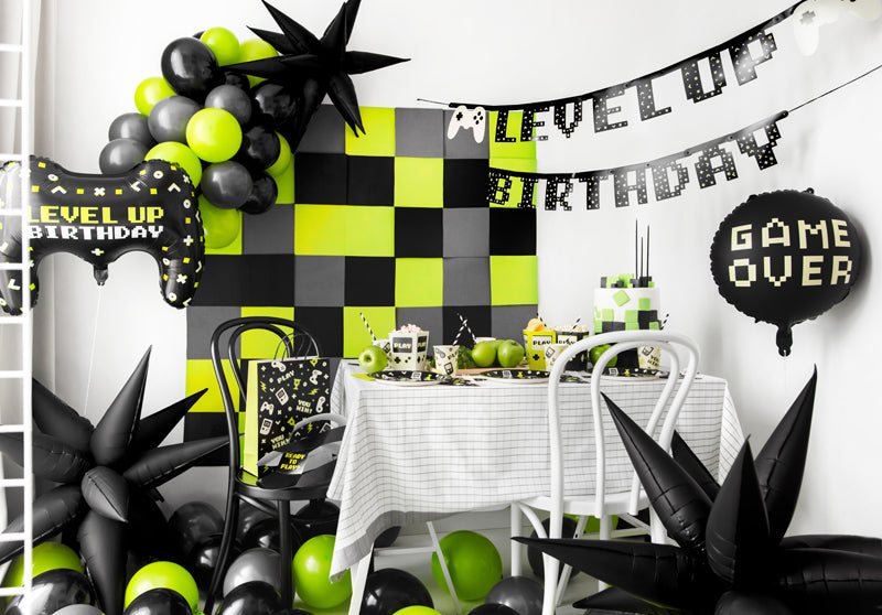 Folija balons Gamer over, 45 cm, melns (Foil balloon Gamer over, black)