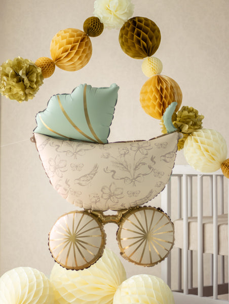 Folija balons Bērnu ratiņi, 67x96 cm, dažādas krāsas (Foil Balloon Baby Carriage, mix)