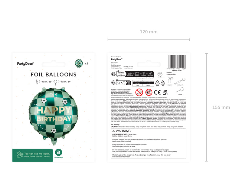 Happy Dzimšanas diena Folija balons with Balls, 35x35 cm, dažādas krāsas (Happy Birthday Foil Balloon with Balls, mix)