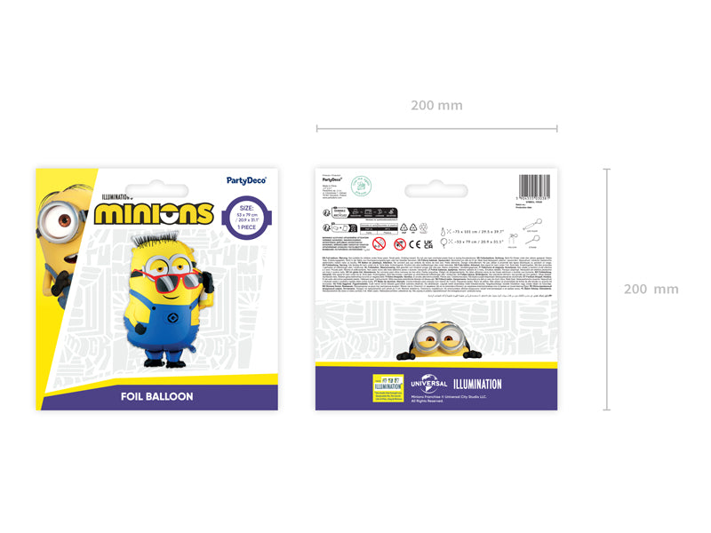 Folija balons Minion Ron, 53x79 cm, dažādas krāsas (Foil balloon Minion Ron, mix)
