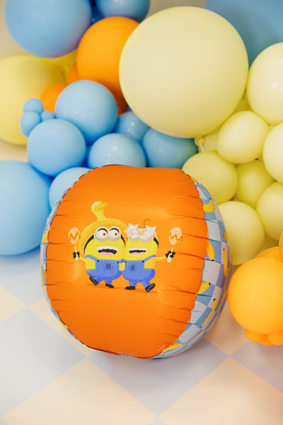 Folija balons Bumba with Minions, 75 cm, dažādas krāsas (Foil balloon Ball with Minions, mix)