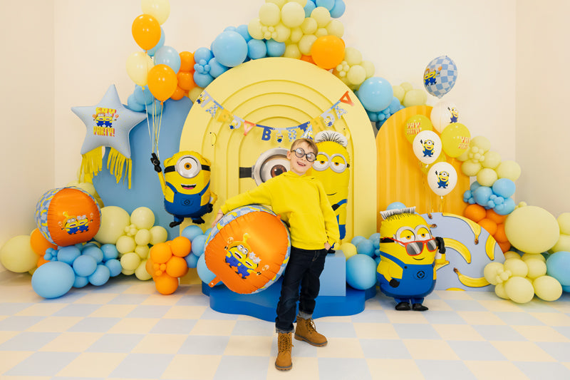 Folija balons Bumba with Minions, 75 cm, dažādas krāsas (Foil balloon Ball with Minions, mix)