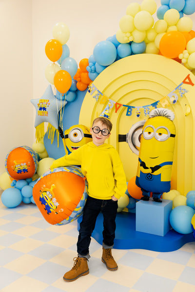 Folija balons Bumba with Minions, 75 cm, dažādas krāsas (Foil balloon Ball with Minions, mix)
