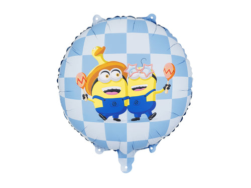 Folija balons Apaļš Minions, 35x35 cm, dažādas krāsas (Foil balloon round Minions, mix)