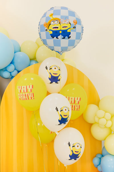 Folija balons Apaļš Minions, 35x35 cm, dažādas krāsas (Foil balloon round Minions, mix)