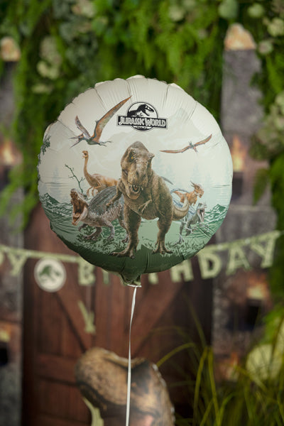 Folija balons Apaļš Jurassic World, 35x35 cm, dažādas krāsas (Foil balloon round Jurassic World, mix)