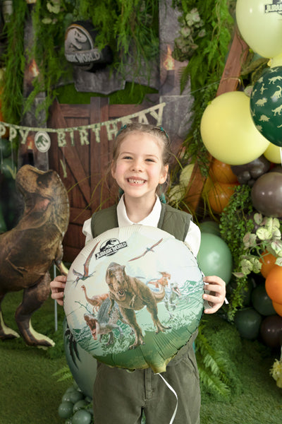 Folija balons Apaļš Jurassic World, 35x35 cm, dažādas krāsas (Foil balloon round Jurassic World, mix)