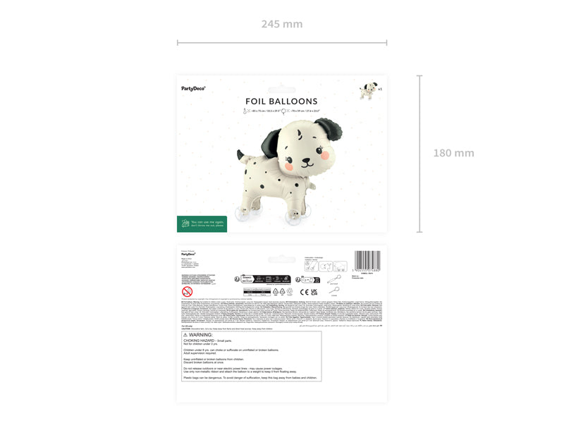 Folija balons Suns uz riteņiem, 70x59 cm, dažādas krāsas (Foil balloon Dog on wheels, mix)