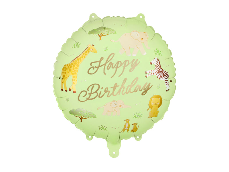 Folija balons tablet ''Happy Dzimšanas diena'' Safari, 35x35 cm, dažādas krāsas (Foil balloon tablet ''Happy Birthday'' Safari, mix)