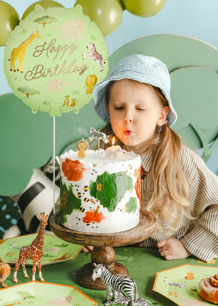 Folija balons tablet ''Happy Dzimšanas diena'' Safari, 35x35 cm, dažādas krāsas (Foil balloon tablet ''Happy Birthday'' Safari, mix)