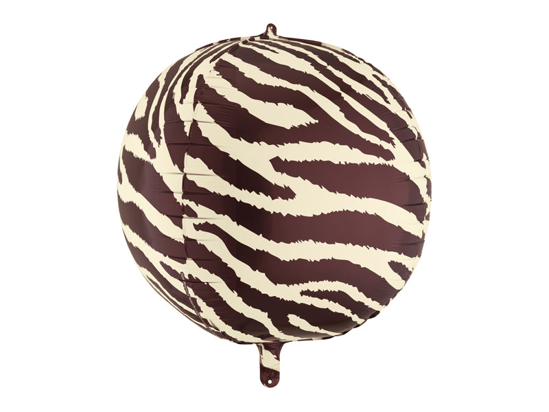 Folija balons Zebra Stripes Bumba, 75 cm, dažādas krāsas (Foil balloon Zebra Stripes Ball, mix)