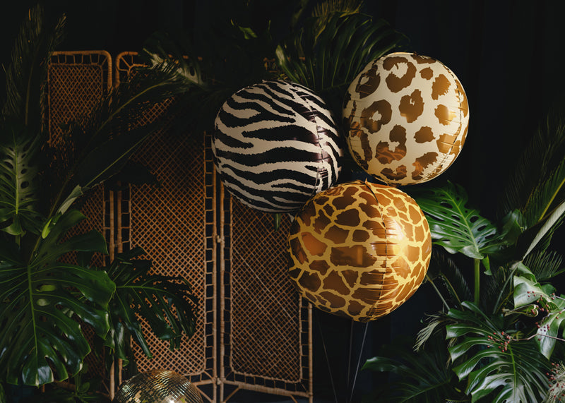 Folija balons Zebra Stripes Bumba, 75 cm, dažādas krāsas (Foil balloon Zebra Stripes Ball, mix)