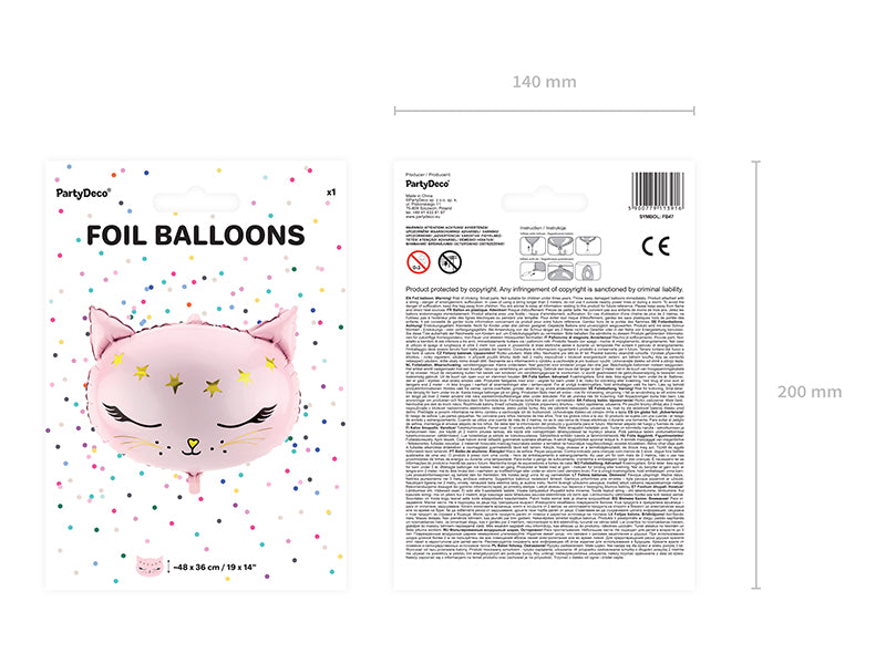 Folija balons Kaķis, 48x36cm (Foil Balloon Cat)