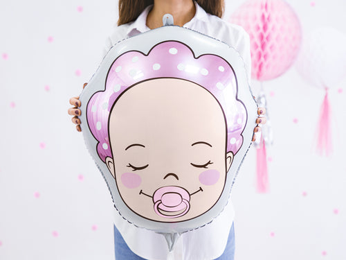 Folija balons Baby - Girl, 40x45cm, dažādas krāsas (Foil balloon Baby - Girl, mix)