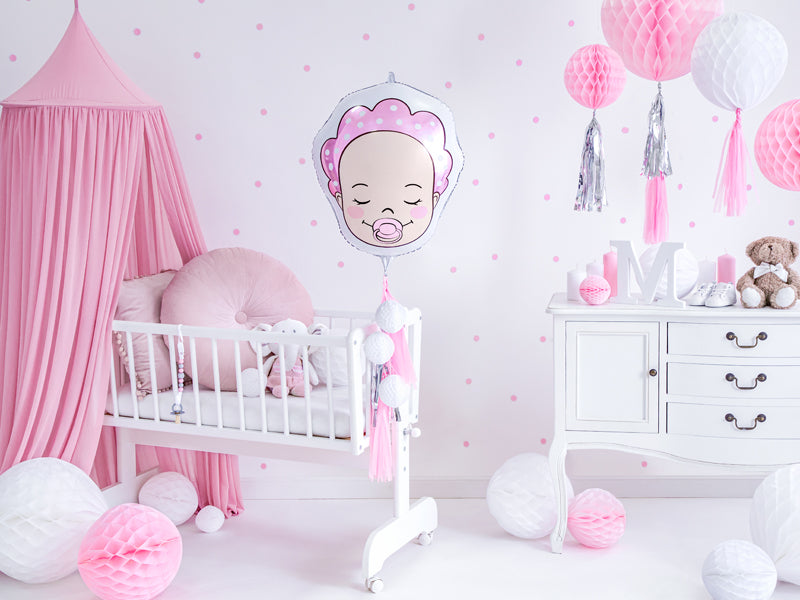 Folija balons Baby - Girl, 40x45cm, dažādas krāsas (Foil balloon Baby - Girl, mix)