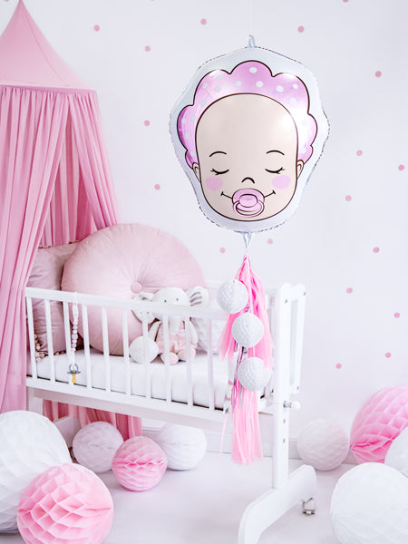 Folija balons Baby - Girl, 40x45cm, dažādas krāsas (Foil balloon Baby - Girl, mix)
