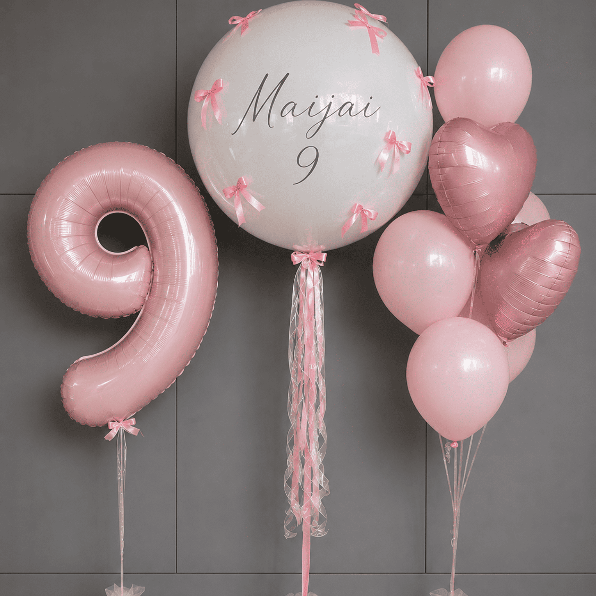 Hēlija balonu kompozīcija cipars,kristālbalons un kompozīcija