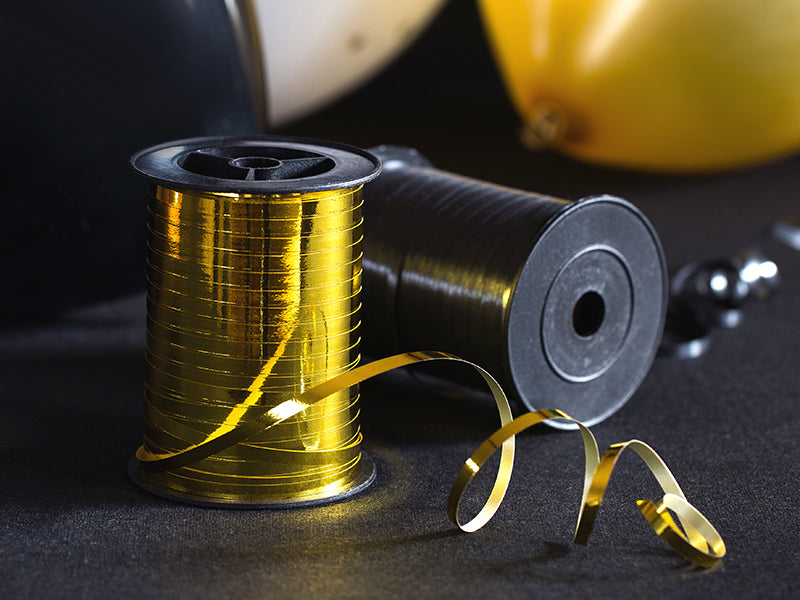 Plastmasas lente, zelts, 5mm/225m (Plastic ribbon, gold, 5mm/225m)
