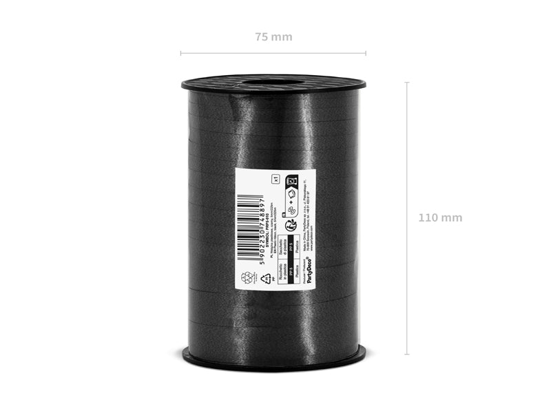 Plastmasas lente, melns, 5mm/225m (Plastic ribbon, black, 5mm/225m)