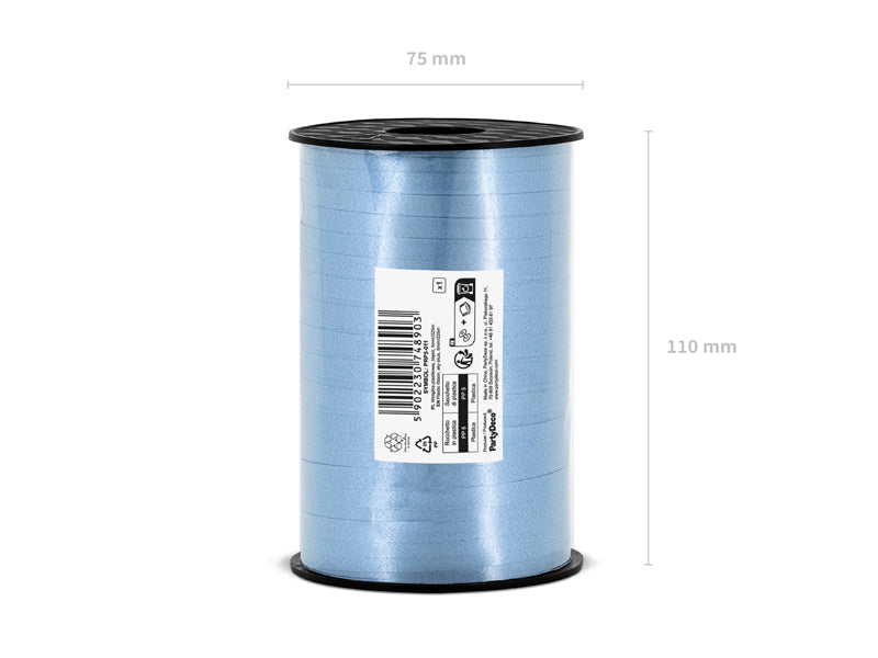 Plastmasas lente, sky-zils, 5mm/225m (Plastic ribbon, sky-blue, 5mm/225m)