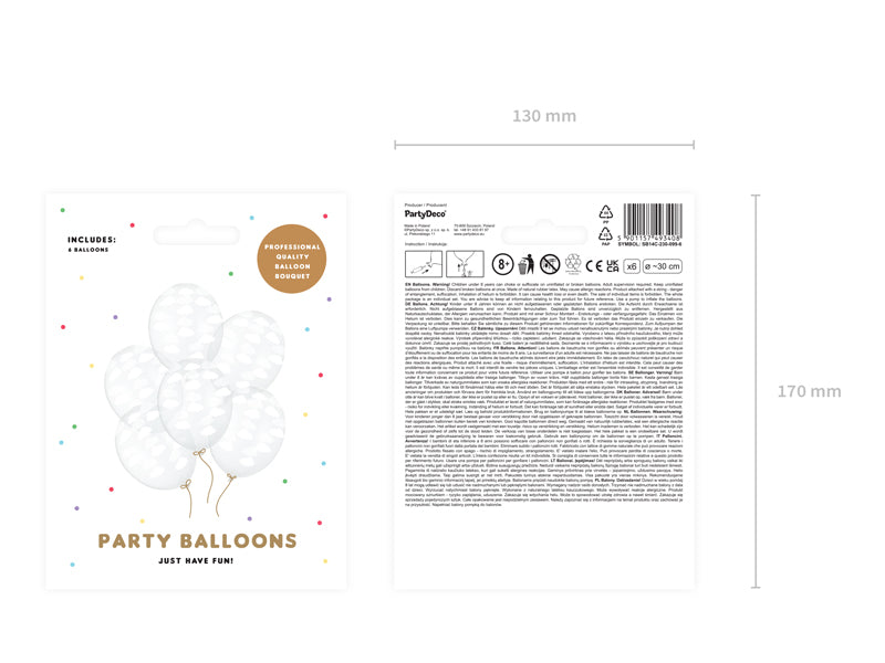 Baloni 30cm, Clouds, Crystal Clear (Balloons, Clouds, Crystal Clear)